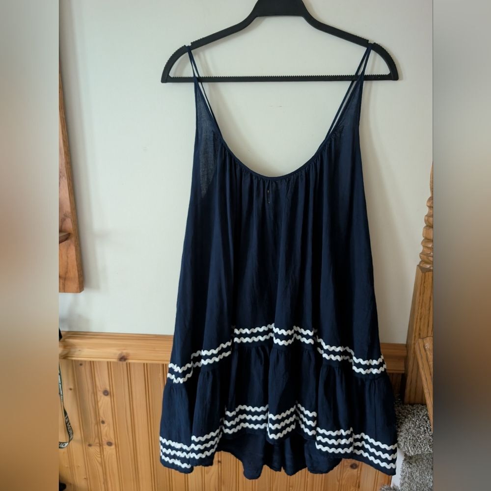 9 Seed St. Tropez Navy‎ White Ric Rac Mini Dress One Size - Picture 10 of 10